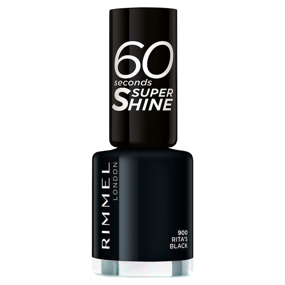 image 1 of Rimmel London Rita Ora Nail Polish - Rita's Black 8ml