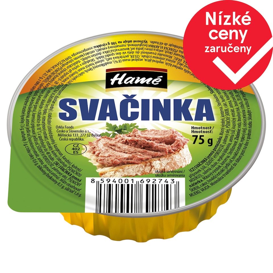 Hamé Svačinka jemná pomazánka 75g