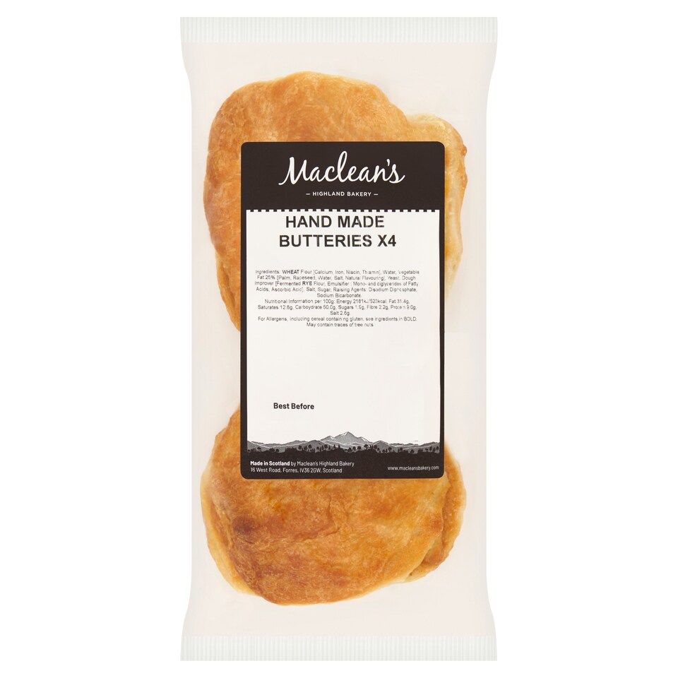 Maclean's Highland Bakery Hand Made Butteries 4 Pack