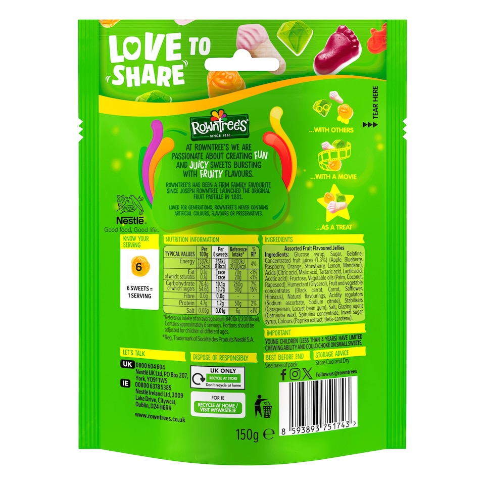 image 1 of Rowntree's Randoms Sweets Sharing Bag 150g