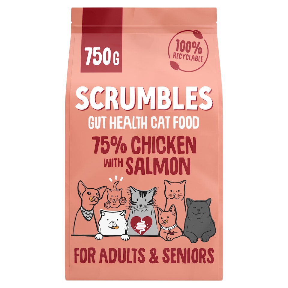 Scrumbles Chicken With Salmon Dry Cat Food 750G