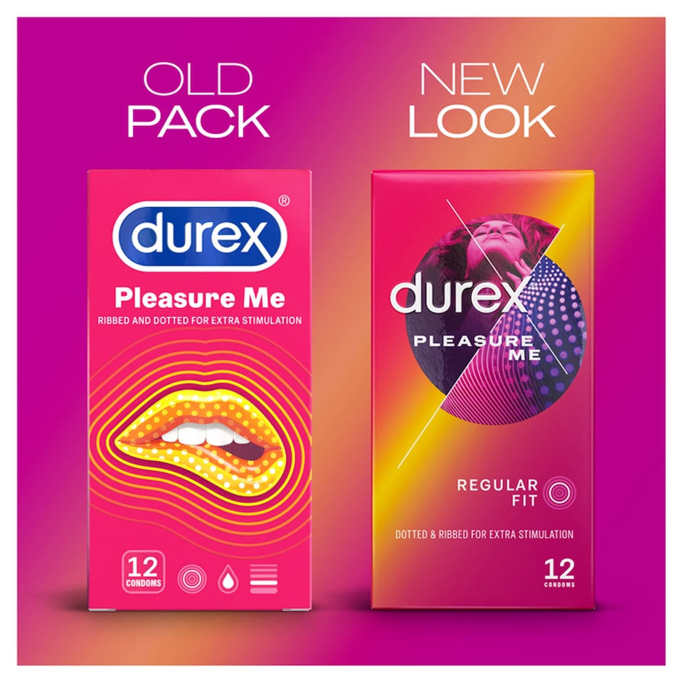 image 1 of Durex Pleasure Me Condoms Ribbed & Dotted Regular Fit 12 Pack