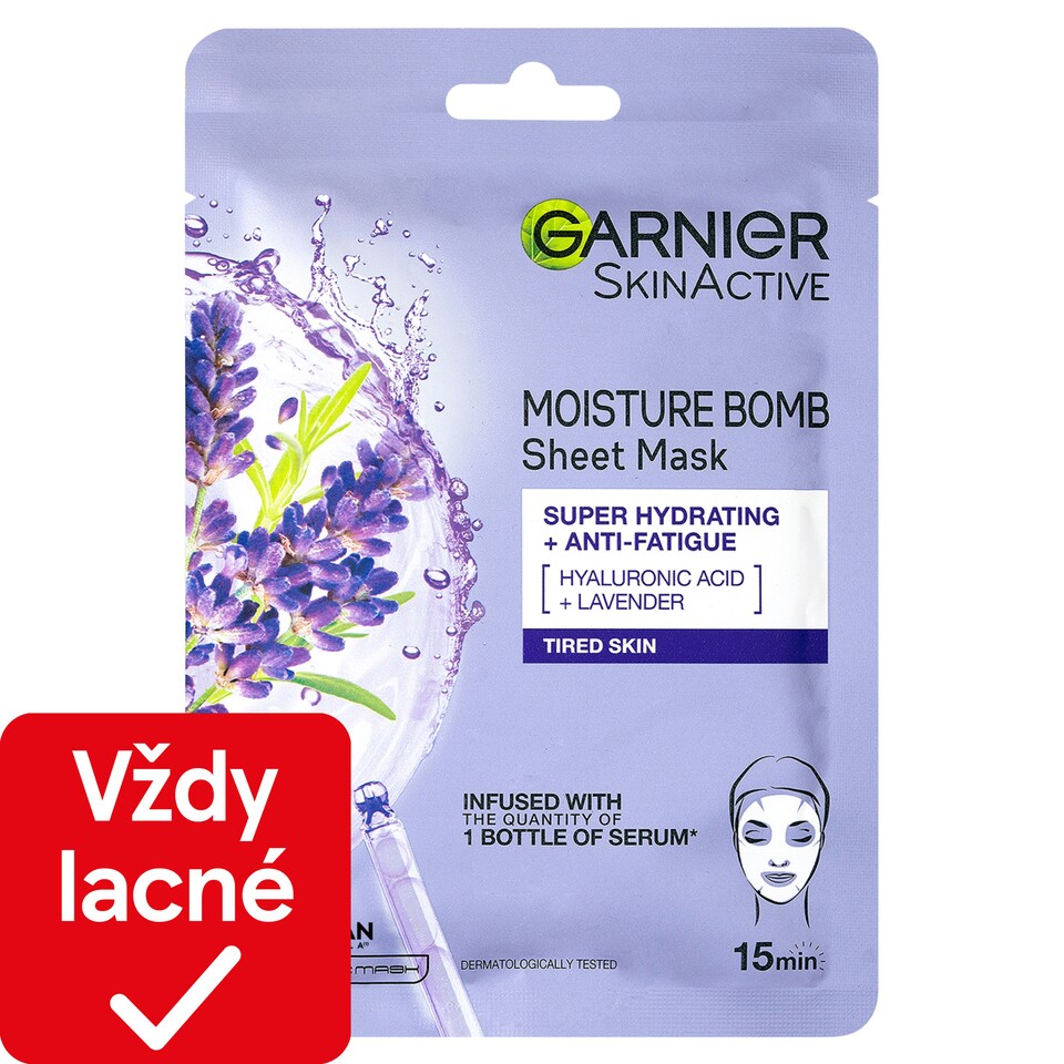Garnier Skin Naturals Detiring Tissue Mask with Lavender Extract, 28 g