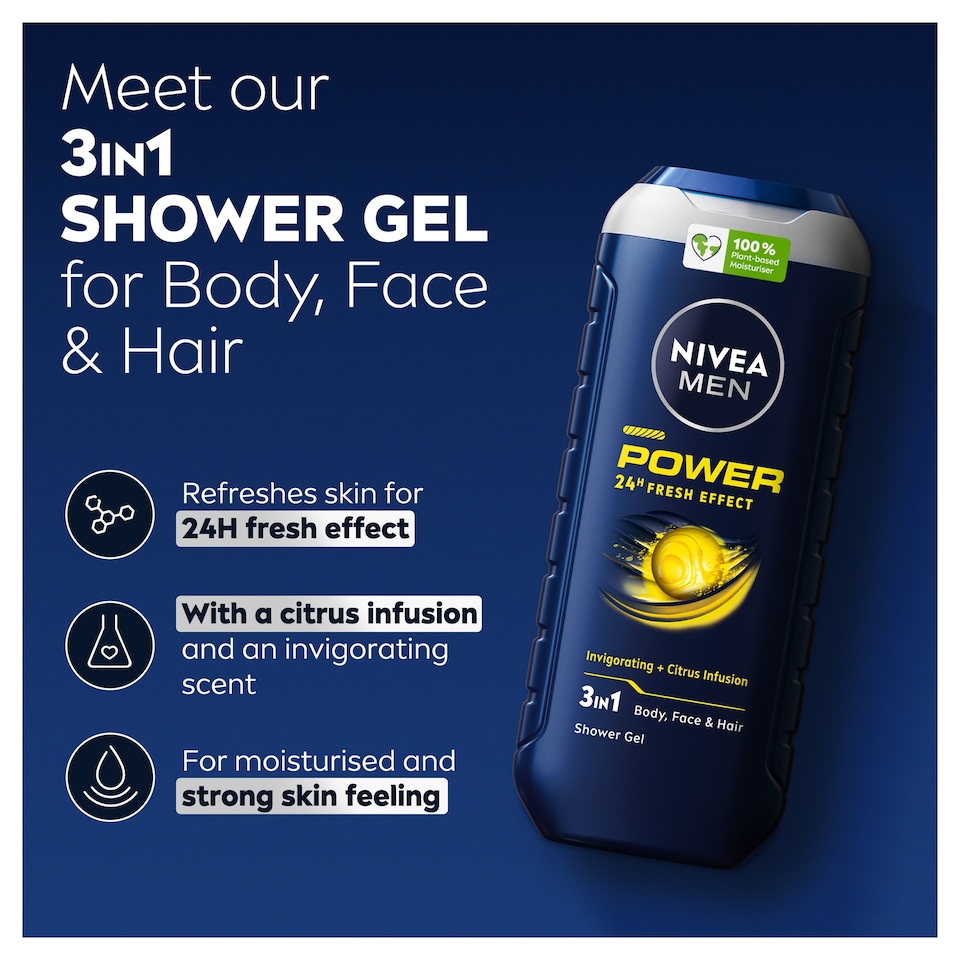 image 1 of Nivea Men Power Refreshing Shower Gel 500Ml