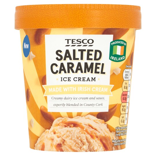 Tesco Salted Caramel Ice Cream 500Ml Tesco Groceries