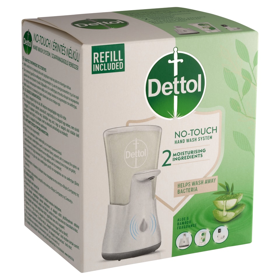 Dettol érintés nélküli szappanadagoló készülék + Aloe Vera és Bambusz utántöltő 250 ml