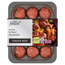 Tesco Finest 12 British Beef Meatballs 336G