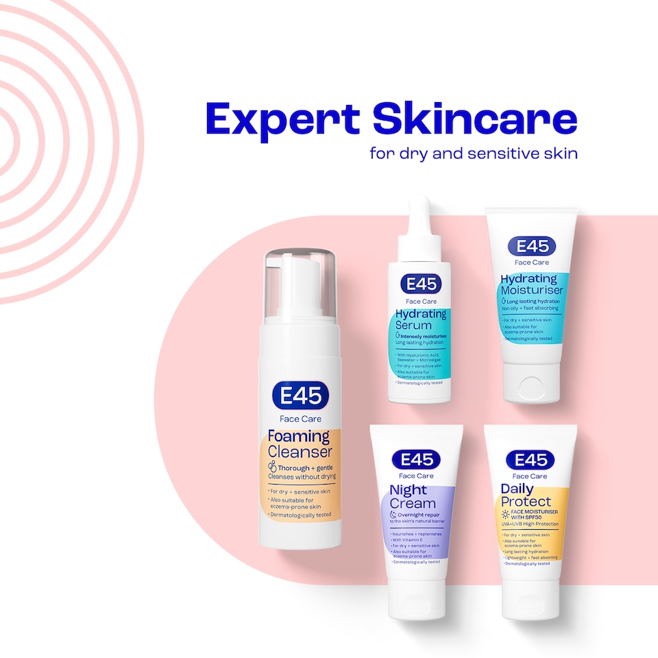 image 1 of E45 Night Face Cream to Repair & Replenish Dry Skin 50ml
