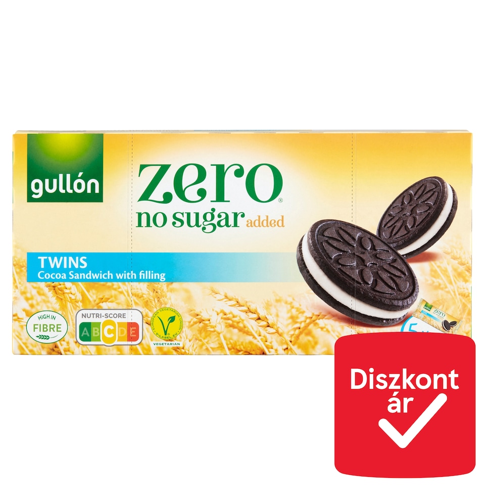 image 1 of Gullón Zero Cocoa Biscuit with Filling and Sweetener 5 x 42 g (210 g)