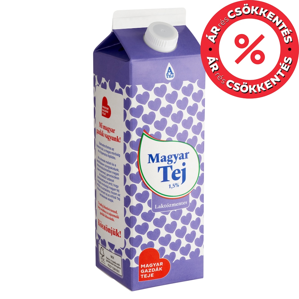 Magyar Tej ESL Lactose Free Low Fat Milk 1,5% 1 l