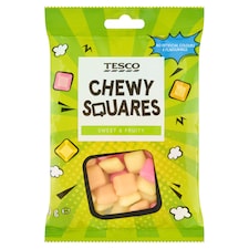 Tesco Chewy Squares vegyes gyümölcsízű olvadó rágóbonbon 100 g