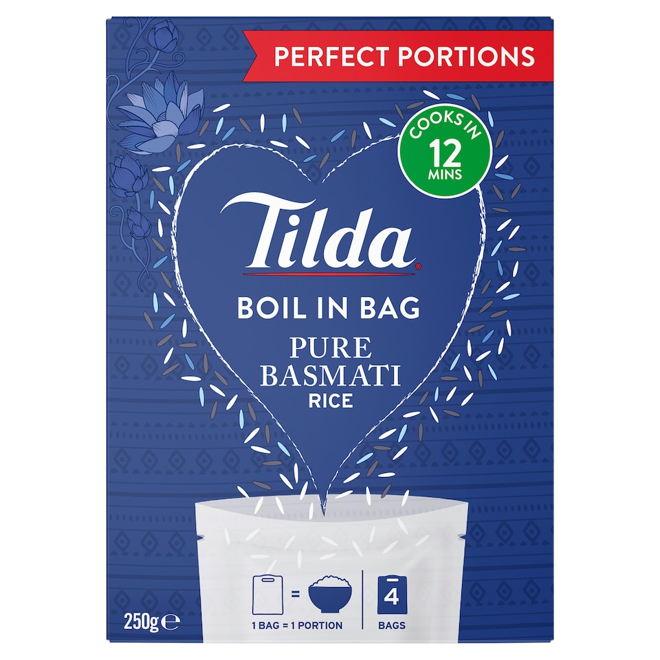 Tilda Boil In Bag Basmati Rice 4 X 62.5G