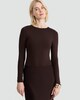 image 2 of F&F Polyamide Crew Neck Long Sleeved Bodysuit in Khaki