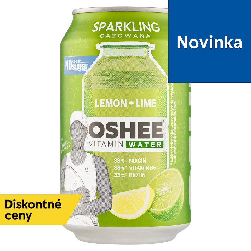 obrázok 1 z Oshee Vitamin Water sýtený nealkoholický nápoj s príchuťou citrónu a limety 330 ml