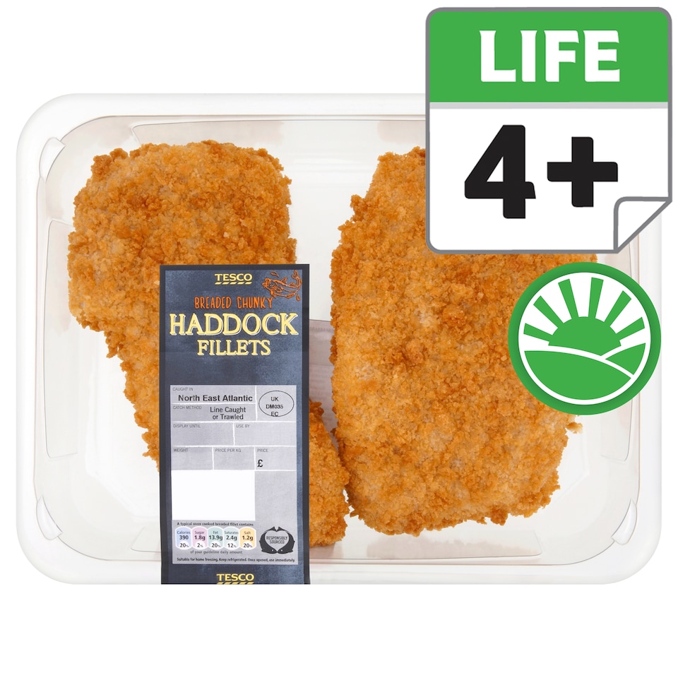 Tesco Breaded Chunky Haddock Fillets 350G