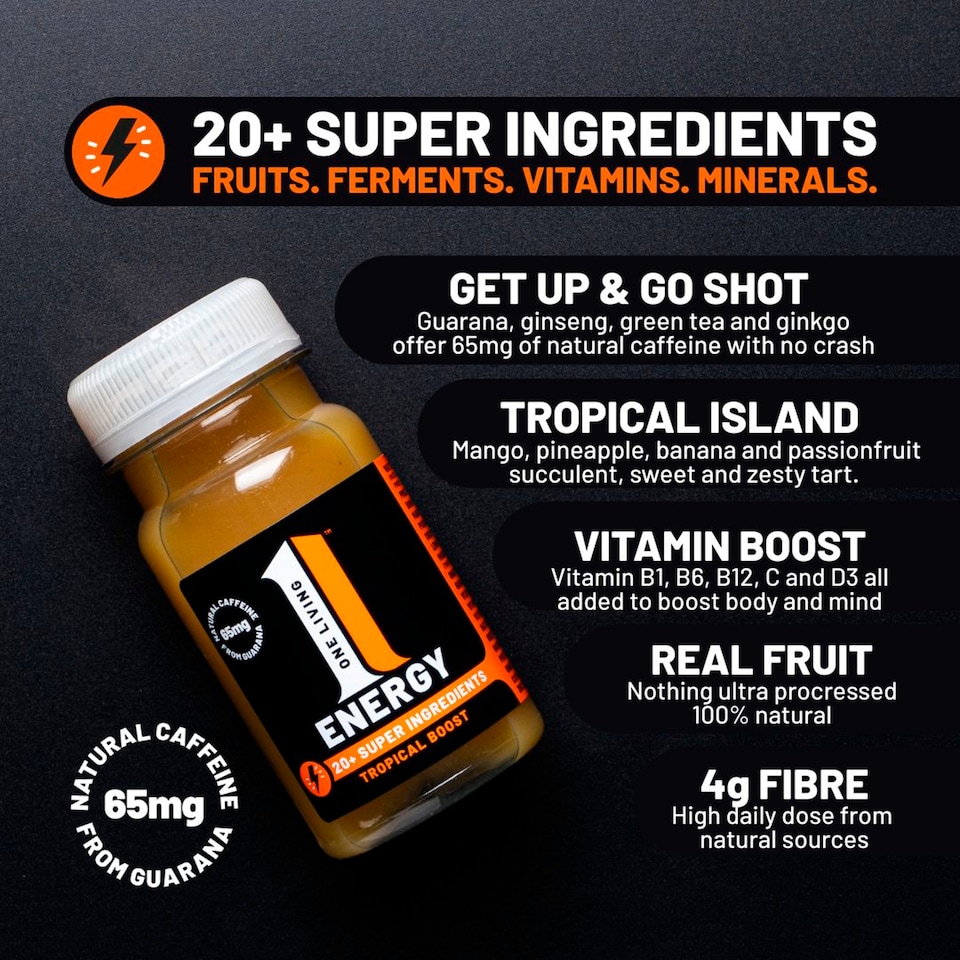 image 1 of One Living Energy Tropical Boost Shot 100ml