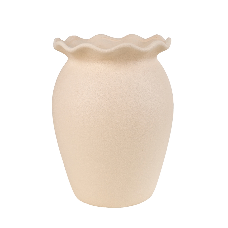 Candlelight Ceramic Fluted Rim Vase