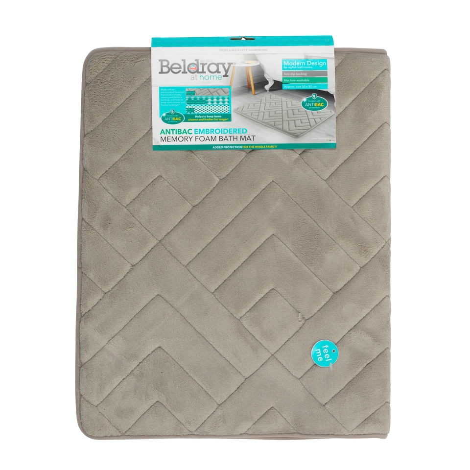 image 1 of Antibacterial Memory Foam Bath Mat Grey