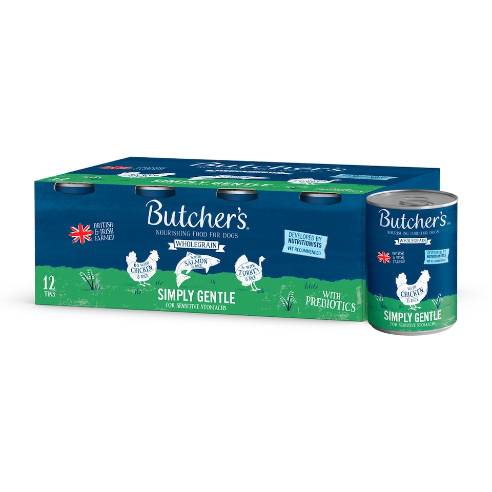 image 1 of Butcher's Wholegrain Simply Gentle Dog Food Tins 12x390g