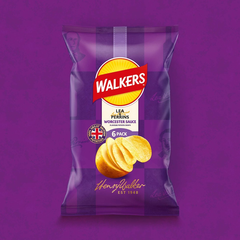 image 1 of Walkers Lea & Perrins Worcestershire Sauce Multipack Crisps 6x25g