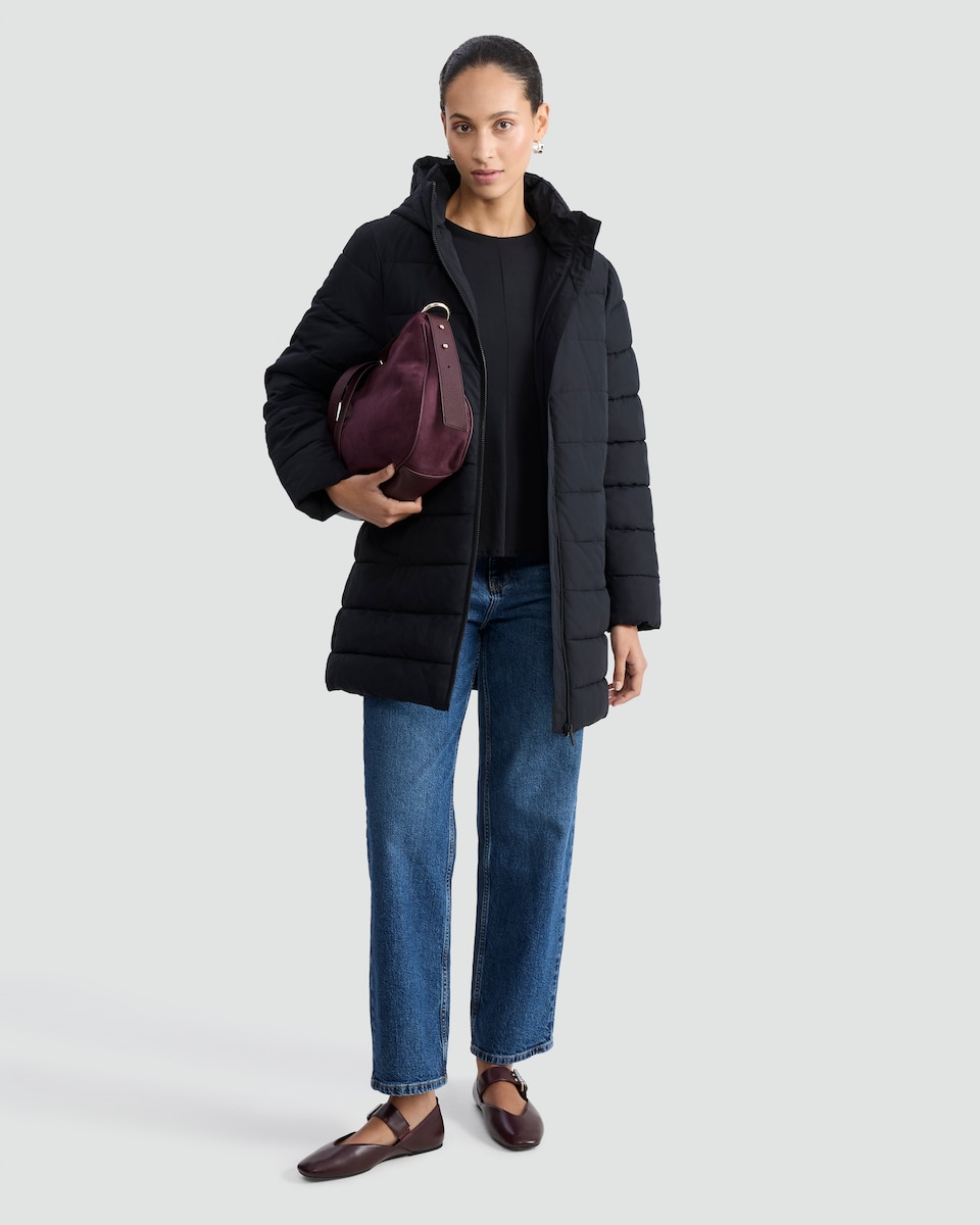 image 1 of F&F Padded Shower Resistant Coat in Black