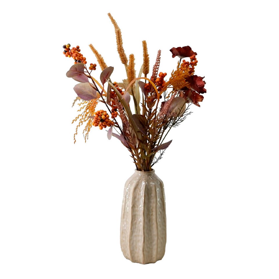 Bayswood Faux Dried Arrangement In Ceramic Vase