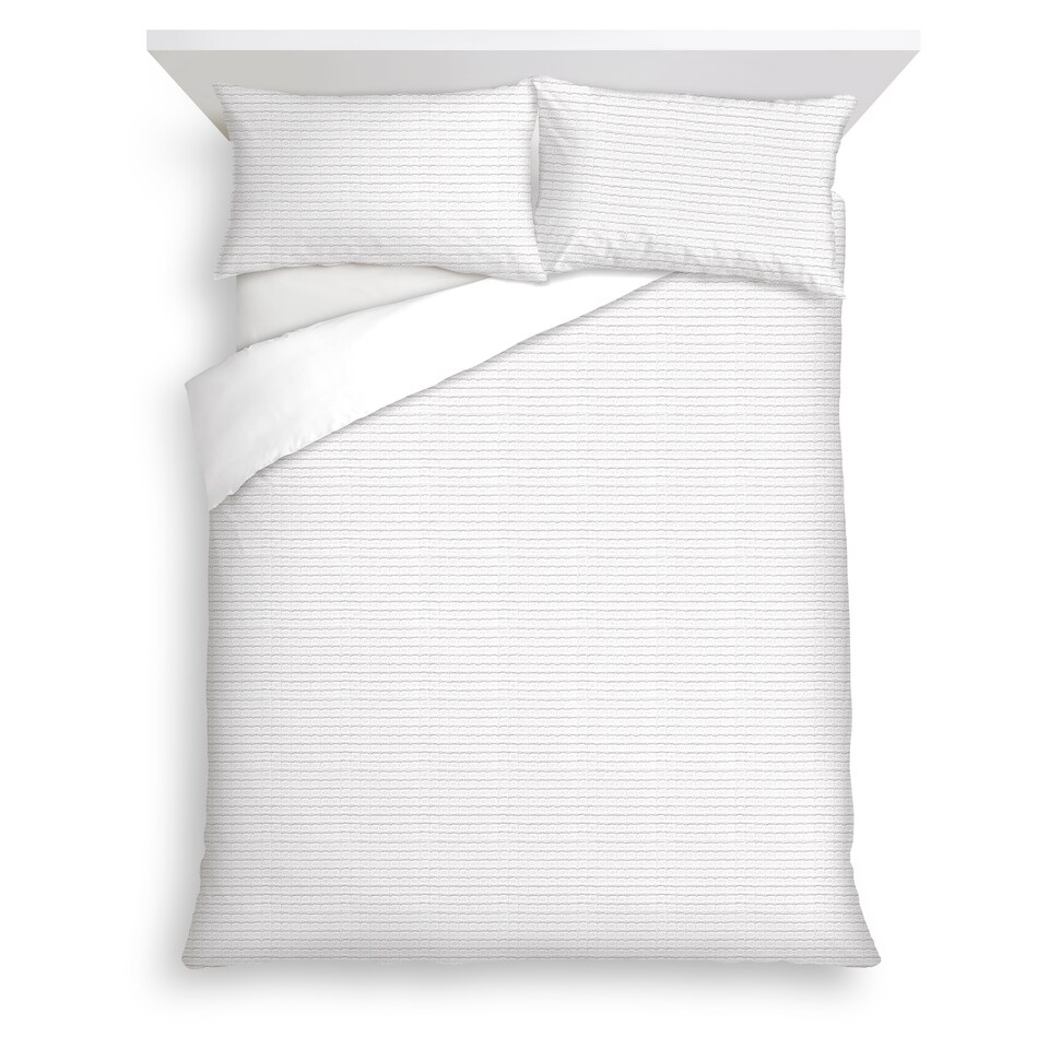 F&F Home White Waffle Duvet Set king