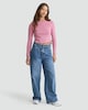 image 2 of OH ME OH MY Cotton Rich Ruched Side Long Sleeved Top in Pink