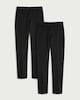 image 4 of F&F School Boys 2-Pack Skinny Fit Trousers in Black