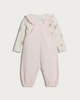 image 2 of F&F Baby Cotton Rich Bunny Pocket Dungarees and Bodysuit Set in Pink