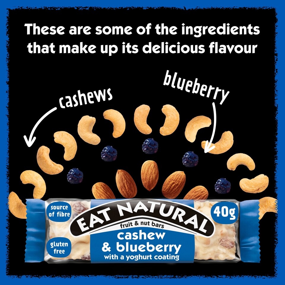 image 1 of Eat Natural Fruit & Nut Bar with Cashew Blueberry & Yoghurt 40g