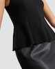 image 3 of F&F Pleated Sleeveless Peplum Top in Black