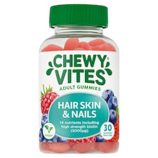 Chewy Vites Adult Gummies Hair Skin & Nails Multivitamin - Fruit Flavour 30s