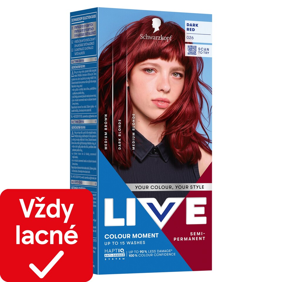 Schwarzkopf Live Colour Moment farba na vlasy 026 temná červená
