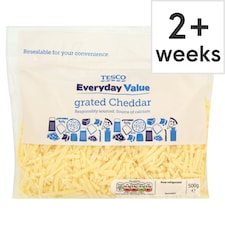 Tesco Everyday Value Grated Cheddar 500G