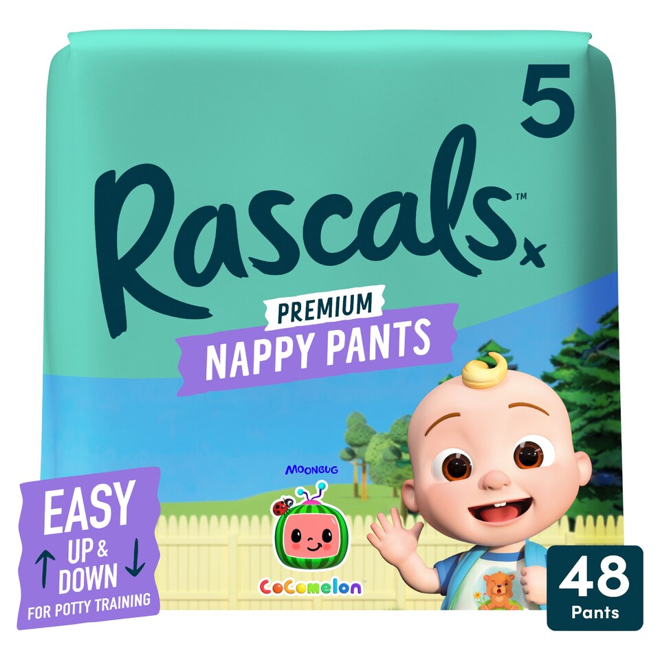 image 1 of Rascals Premium CoComelon Nappy Pants, Size 5 | 48 Jumbo Pack