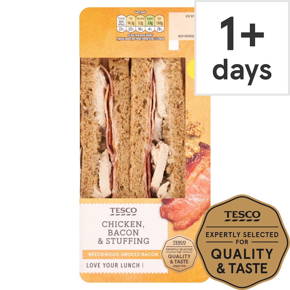 Tesco Chicken, Bacon & Stuffing Sandwich