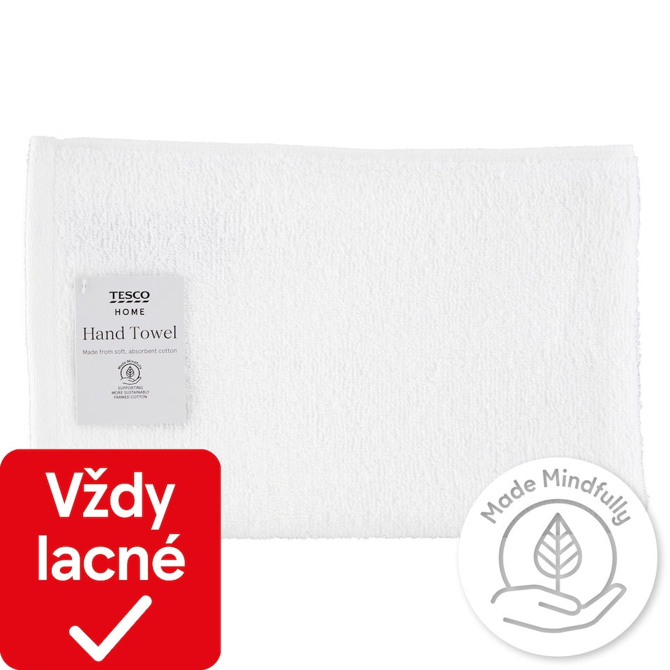 Tesco Home White uterák 50 cm x 90 cm