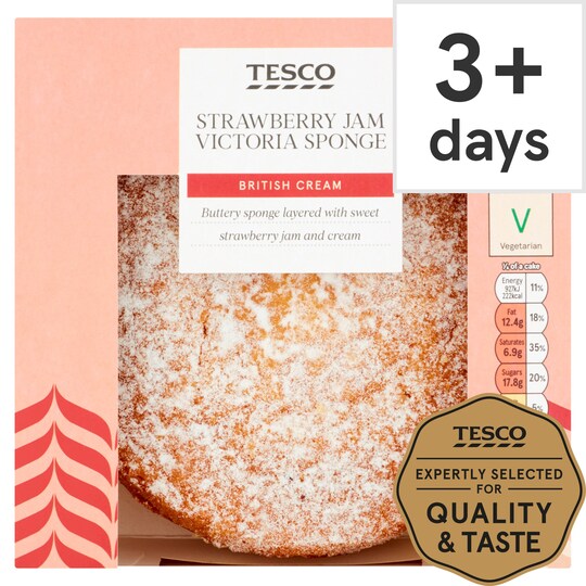 Tesco Fresh Cream Strawberry Victoria Sponge 360G Tesco Groceries