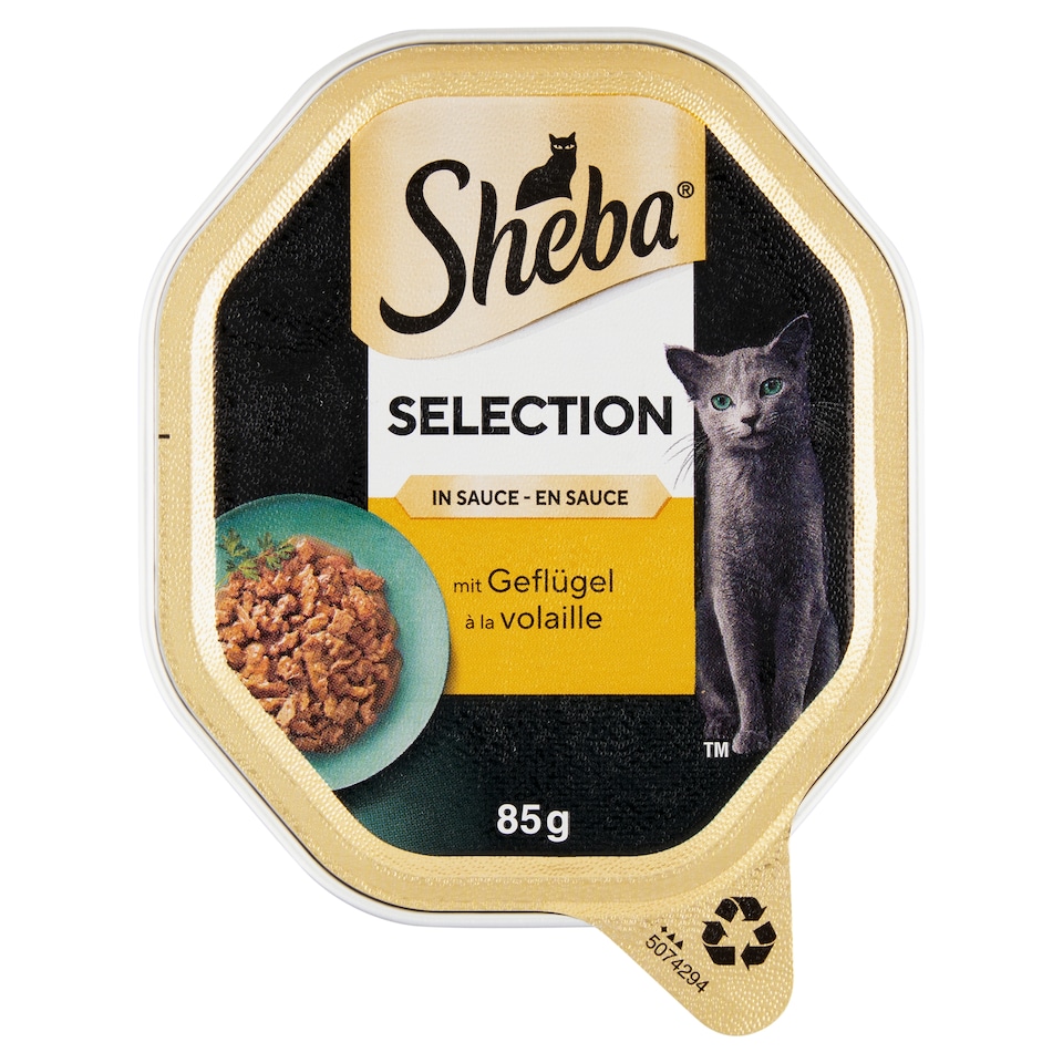 image 1 of Sheba Selection in Sauce Complete Wet Food for Adult Cats with Poultry 85g