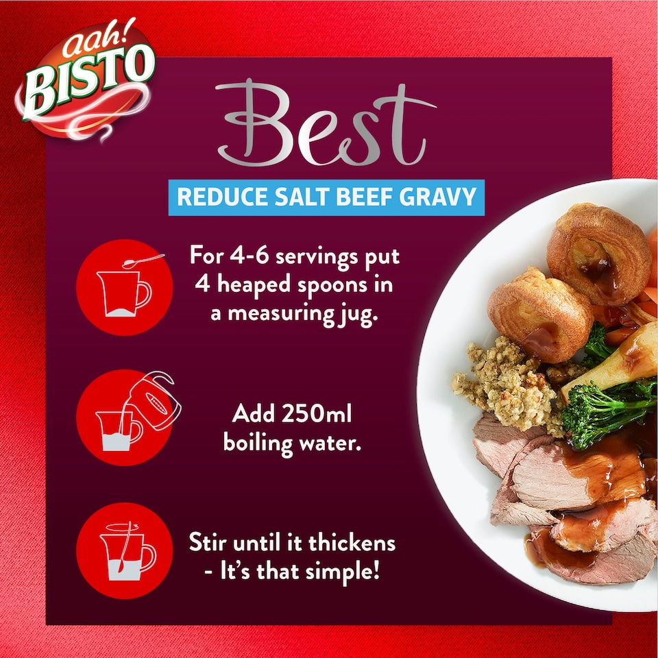 image 1 of Bisto Best 25% Less Salt Beef Gravy 250g