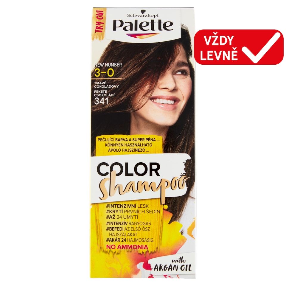 image 1 of Schwarzkopf Palette Color Shampoo Hair Color Dark Chocolate 3-0 (341)