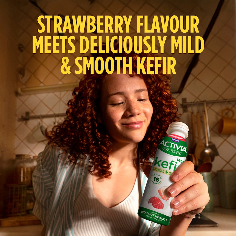 image 1 of Activia Kefir Strawberry Gut Health Yoghurt Drink 280ml