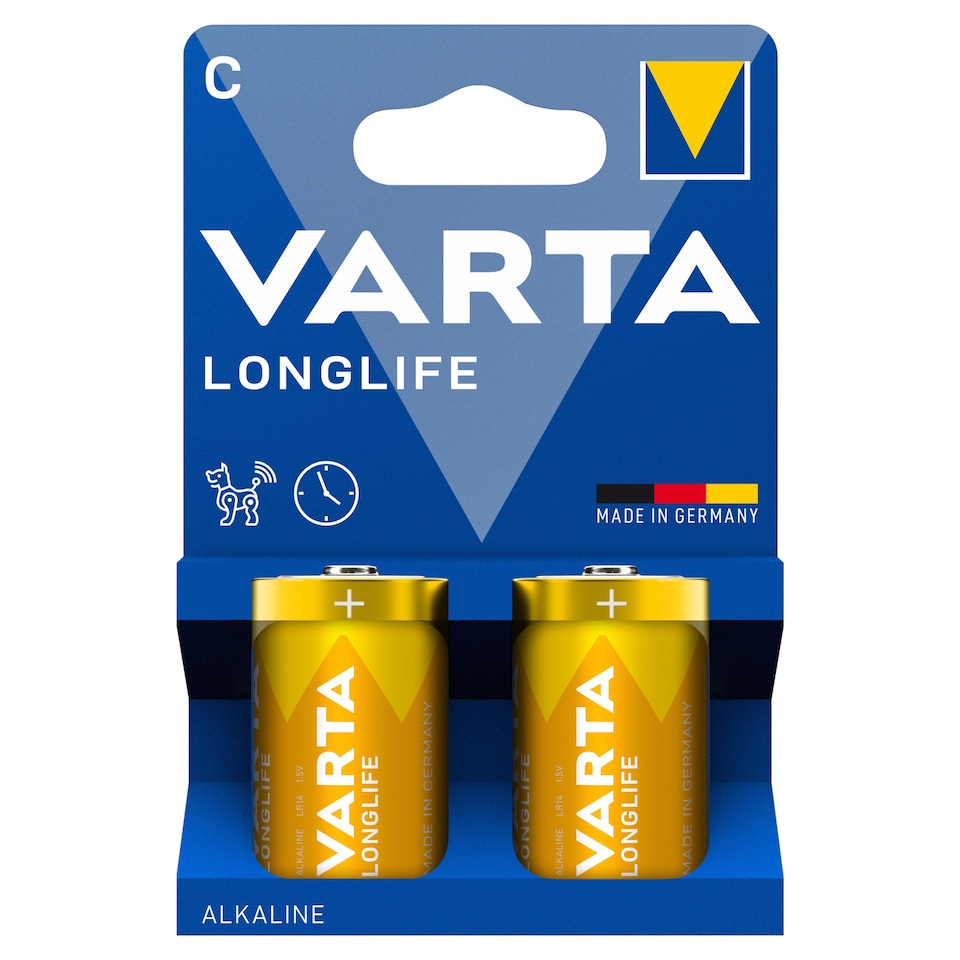 Varta Longlife C LR14 1,5 V nagy teljesítményű alkáli elem 2 db