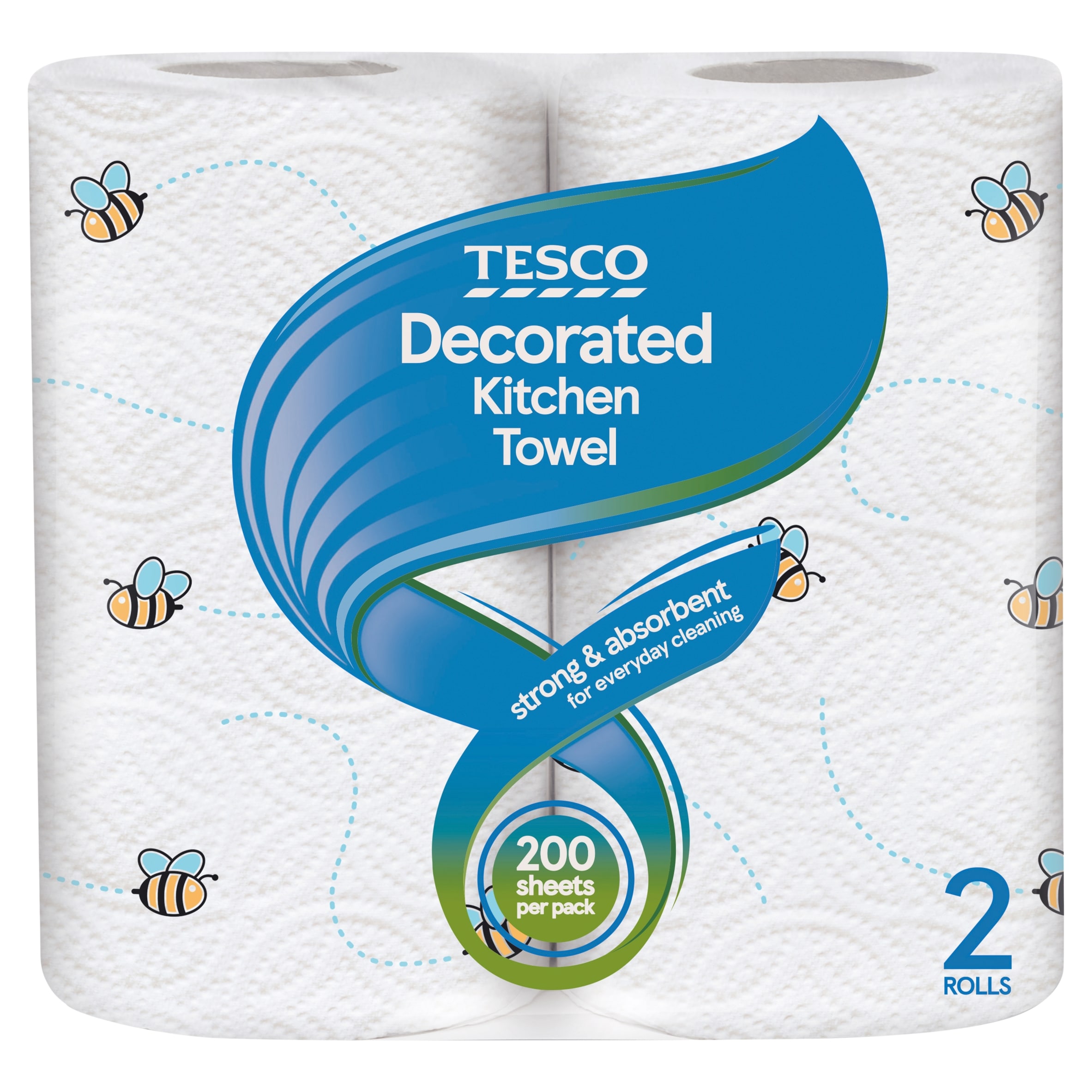 Tesco Decorated Kitchen Towel 2 Rolls