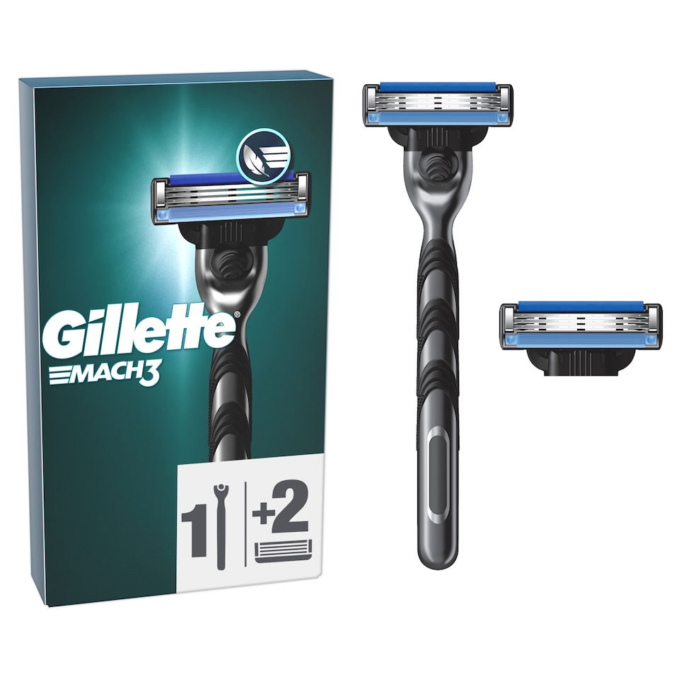 obrázok 1 z Gillette Mach3 Holiaci Strojček pre Mužov, 1 Gillette Holiaci Strojček s 3 Čepieľkami