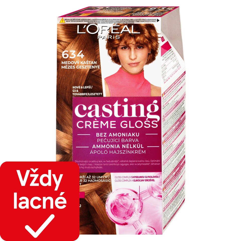 L'Oréal Paris Casting Crème Gloss farba na vlasy 634 medový gaštan
