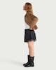 image 2 of F&F Satin Lace Trim Drawstring Shorts in Black