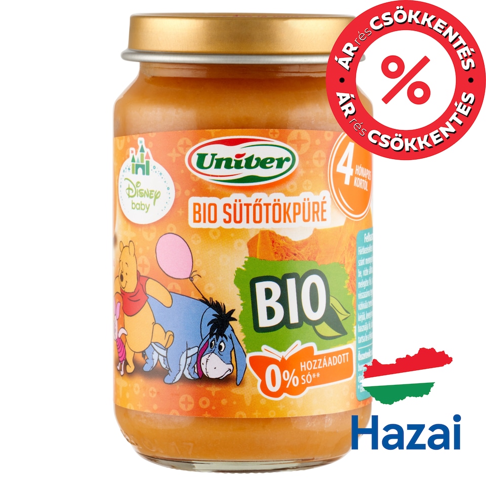 Univer bio sütőtökpüré zöldségpüré a bébinek 4 hónapos kortól 163 g  1. kép