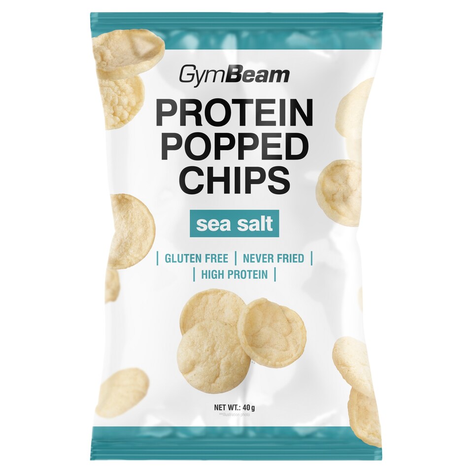 GymBeam Slané pufované chipsy s hrachovou bílkovinou s příchutí mořské soli 40g